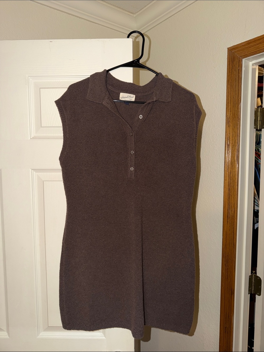 Universal Thread Brown Sleeveless Polo Knit Mini Dress